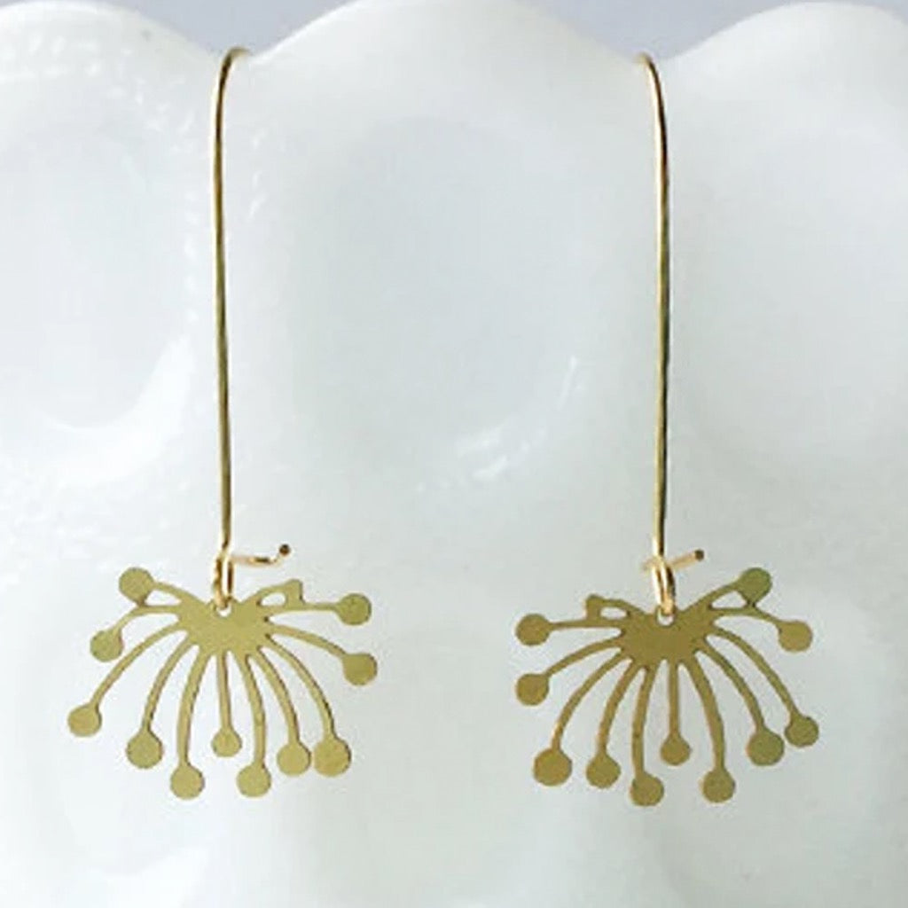 Dandelion Fluff Earrings Gold.