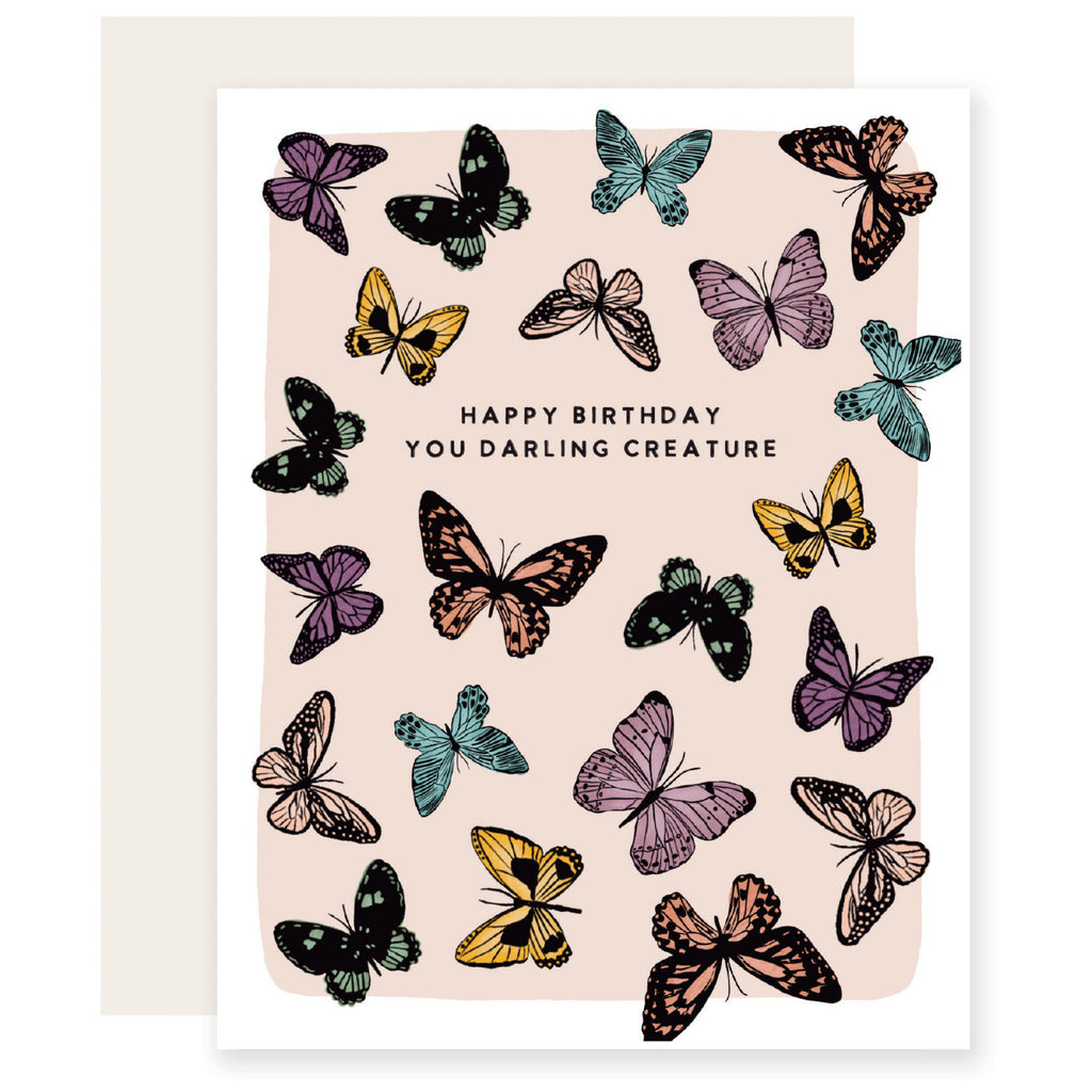 Darling Creature Butterfly Birthday Card.
