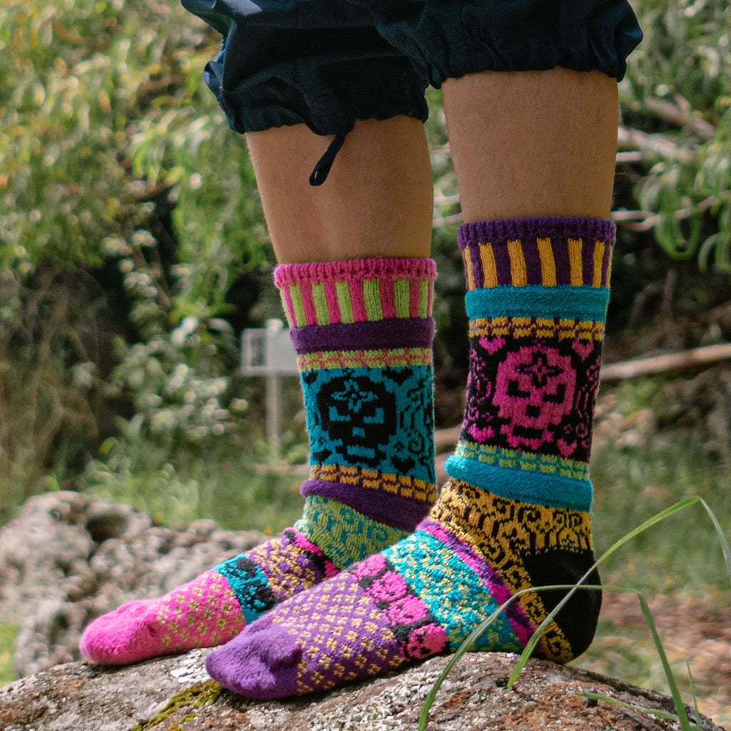 Day Of The Dead Mismatched Crew Socks Lifestyle