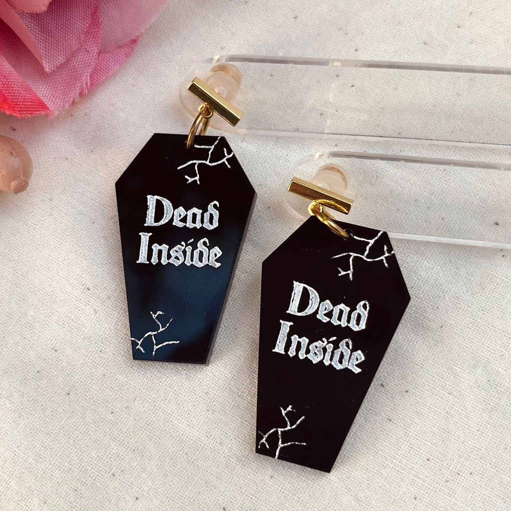 Dead Inside Black Earrings.