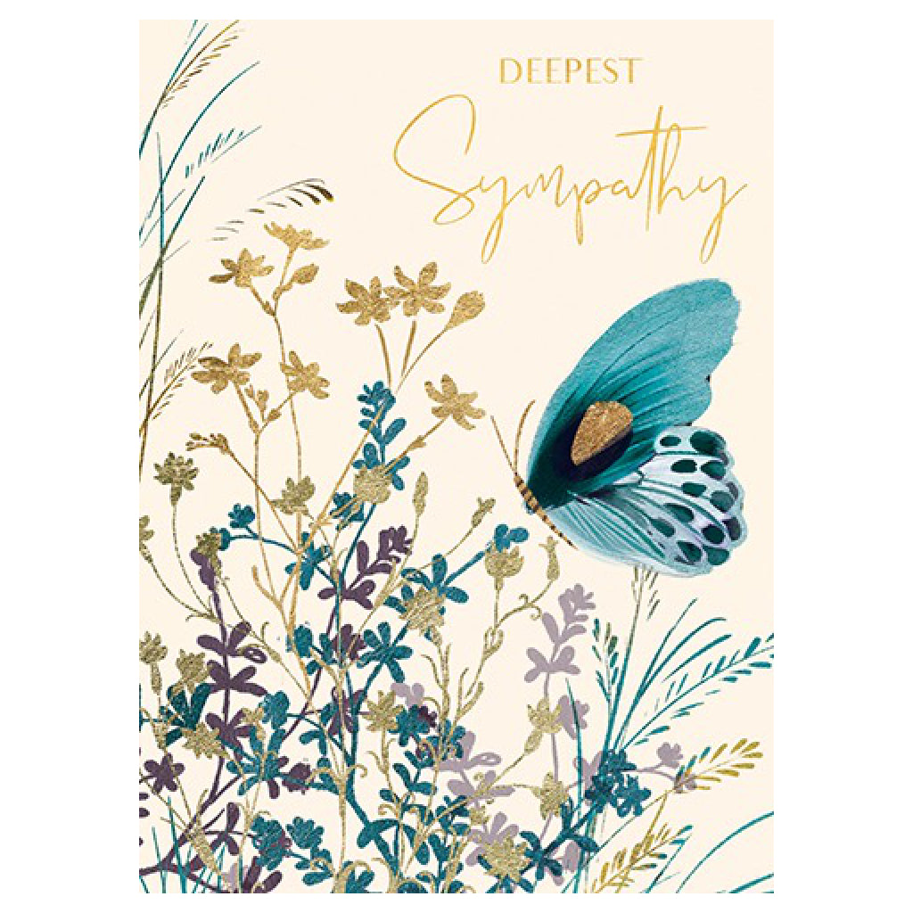 Deepest Sympathy Butterfly Card.