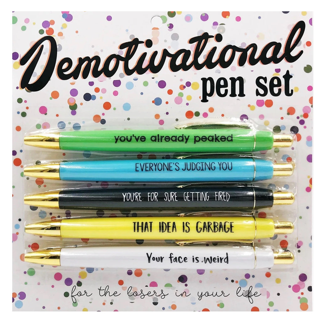 Demotivational Pen Set of 5.