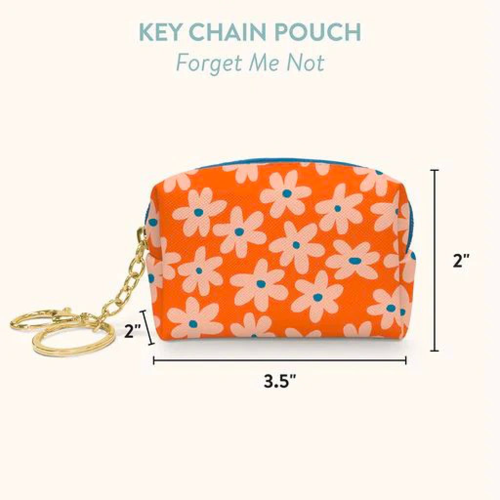 Dimensions of Forget Me Not Key Chain Pouch.