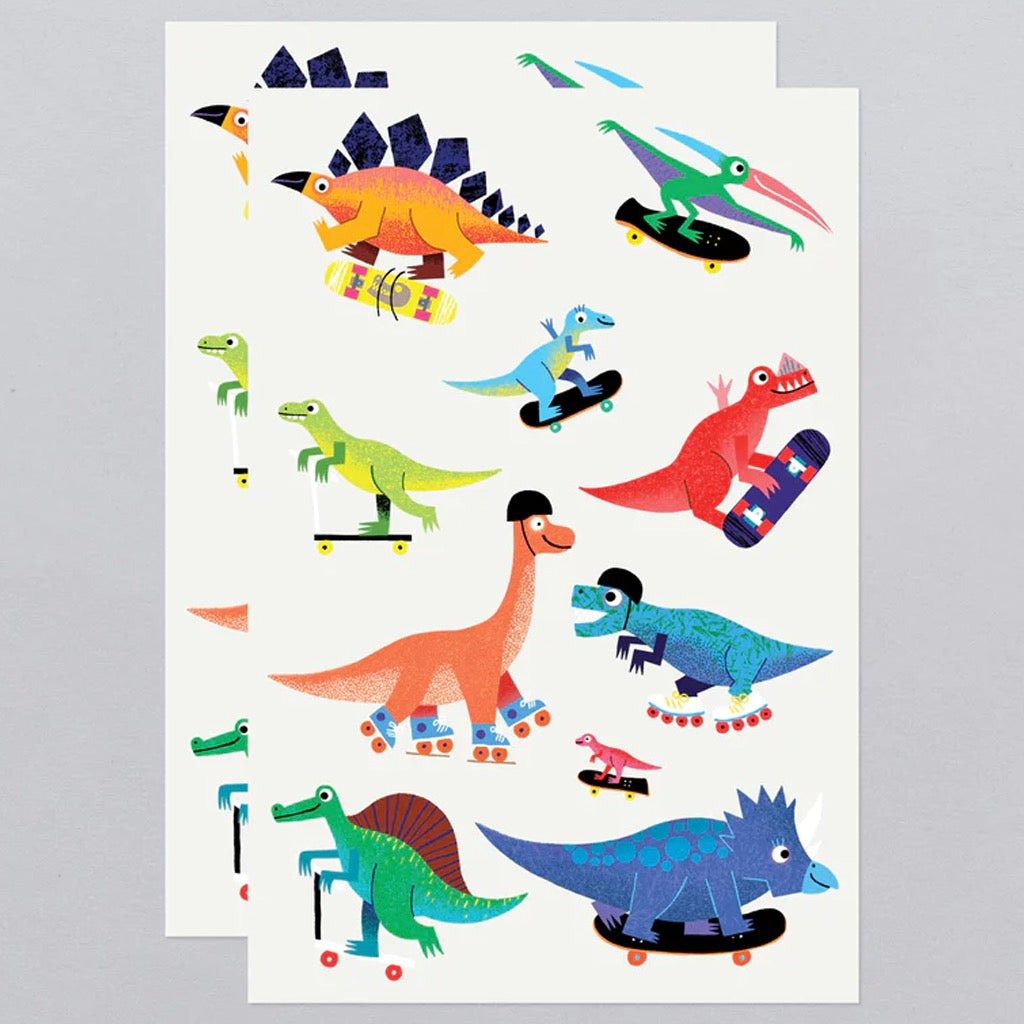 Dino Derby Tattoo Sheet Set of Two.
