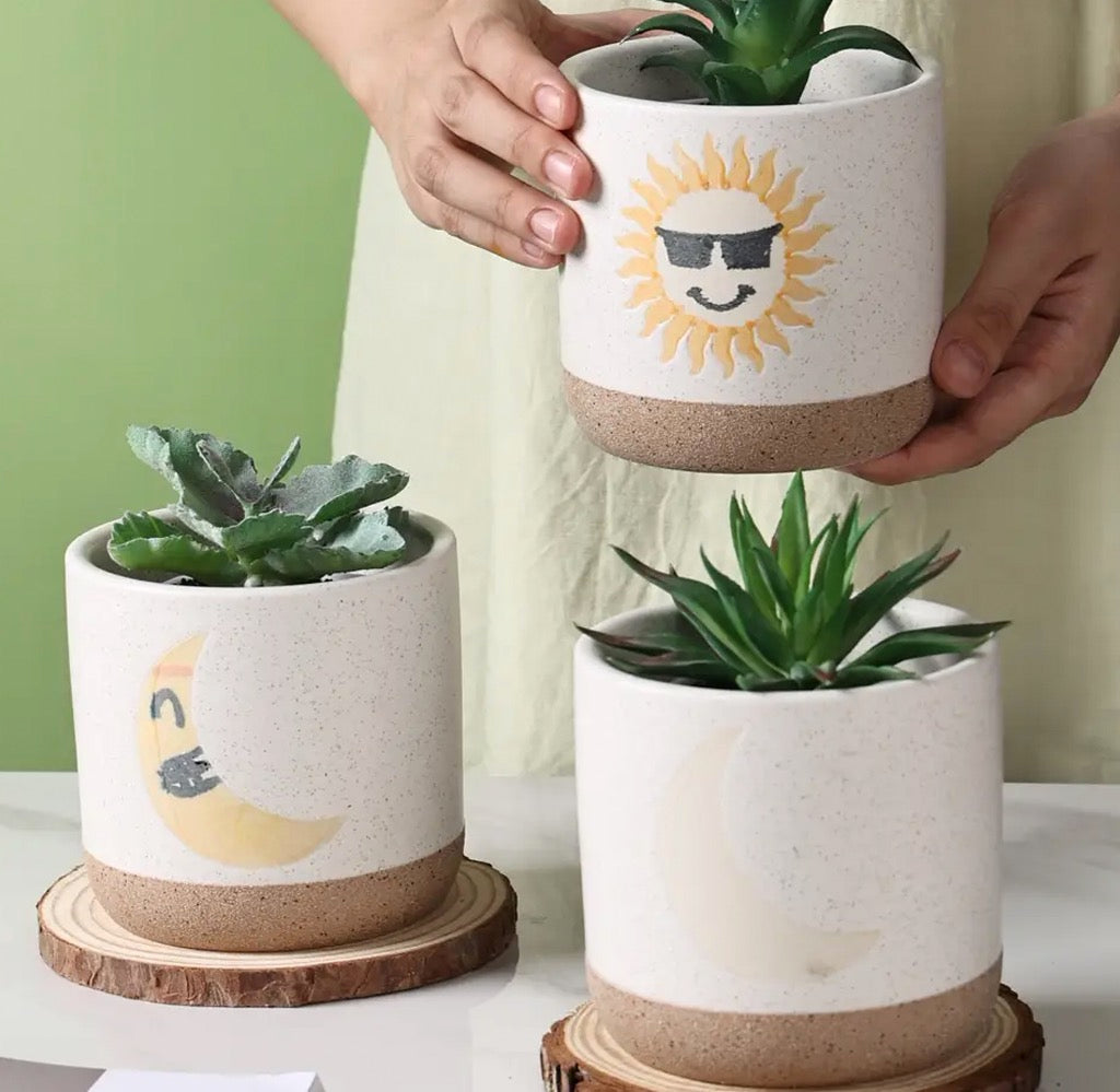 diy planter saucer DIY Sun & Moon Planter Pot with Saucer