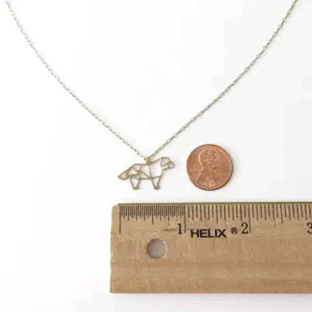 Dog Geometric Necklace Silver besides ruler.