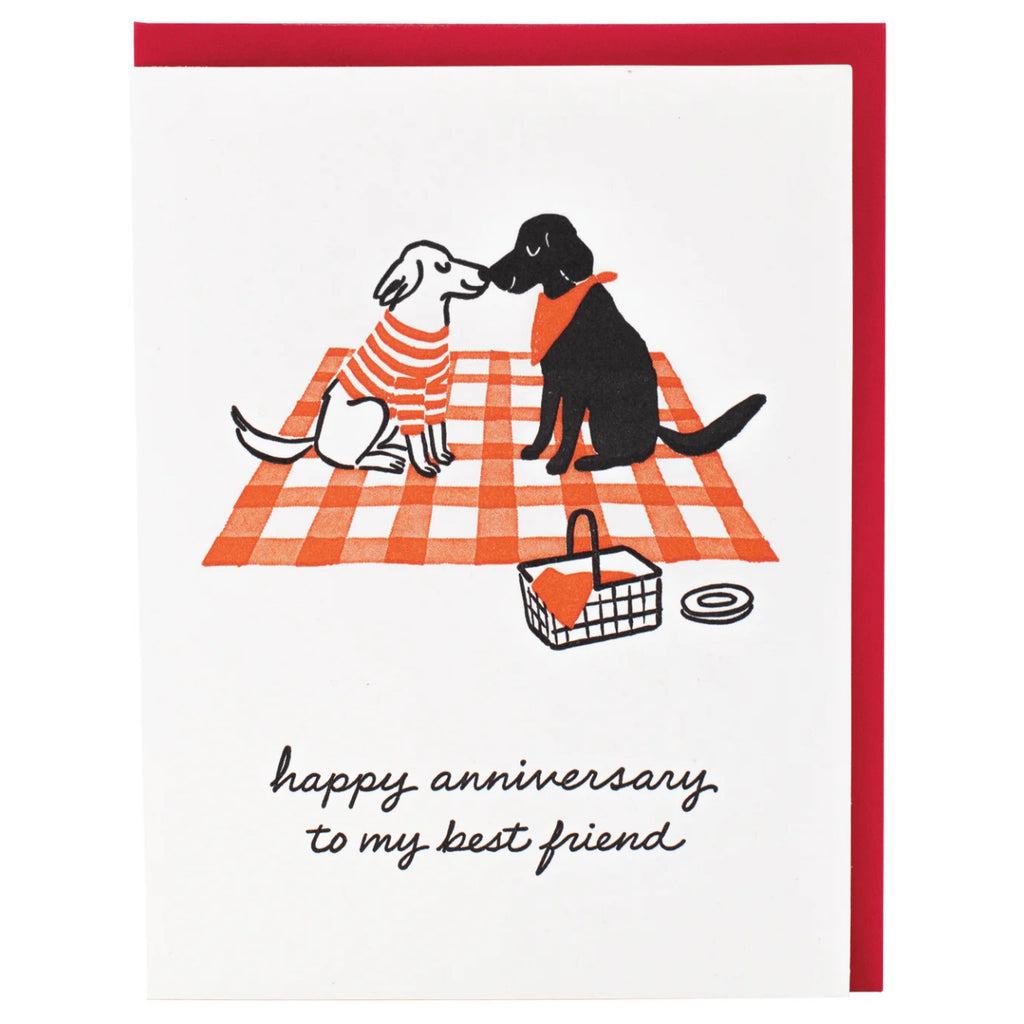 Dog Picnic Anniversary Card.