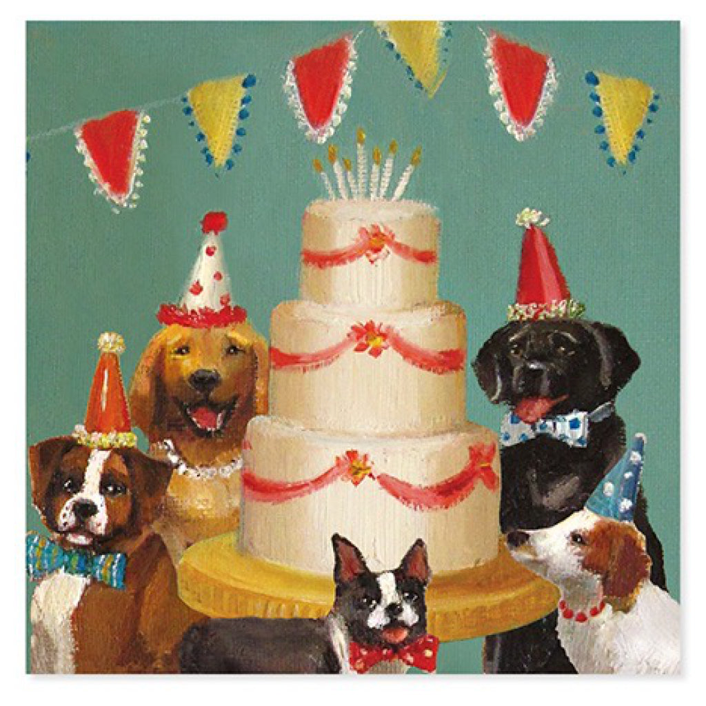 Dogs  Cake Birthday Pop-Up Card Front