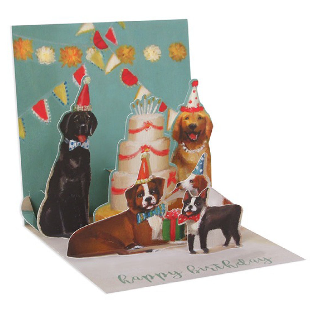 Dogs  Cake Birthday Pop-Up Card