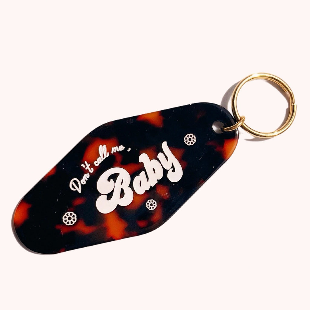 Don't Call Me Baby Motel Tag Keychain.
