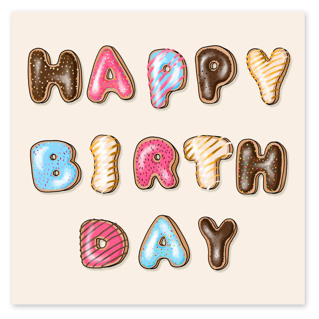 Donut Letters Birthday Card