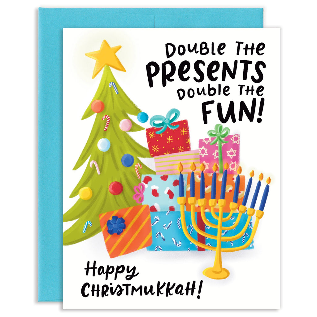 Double Presents Christmukkah Greeting Card.