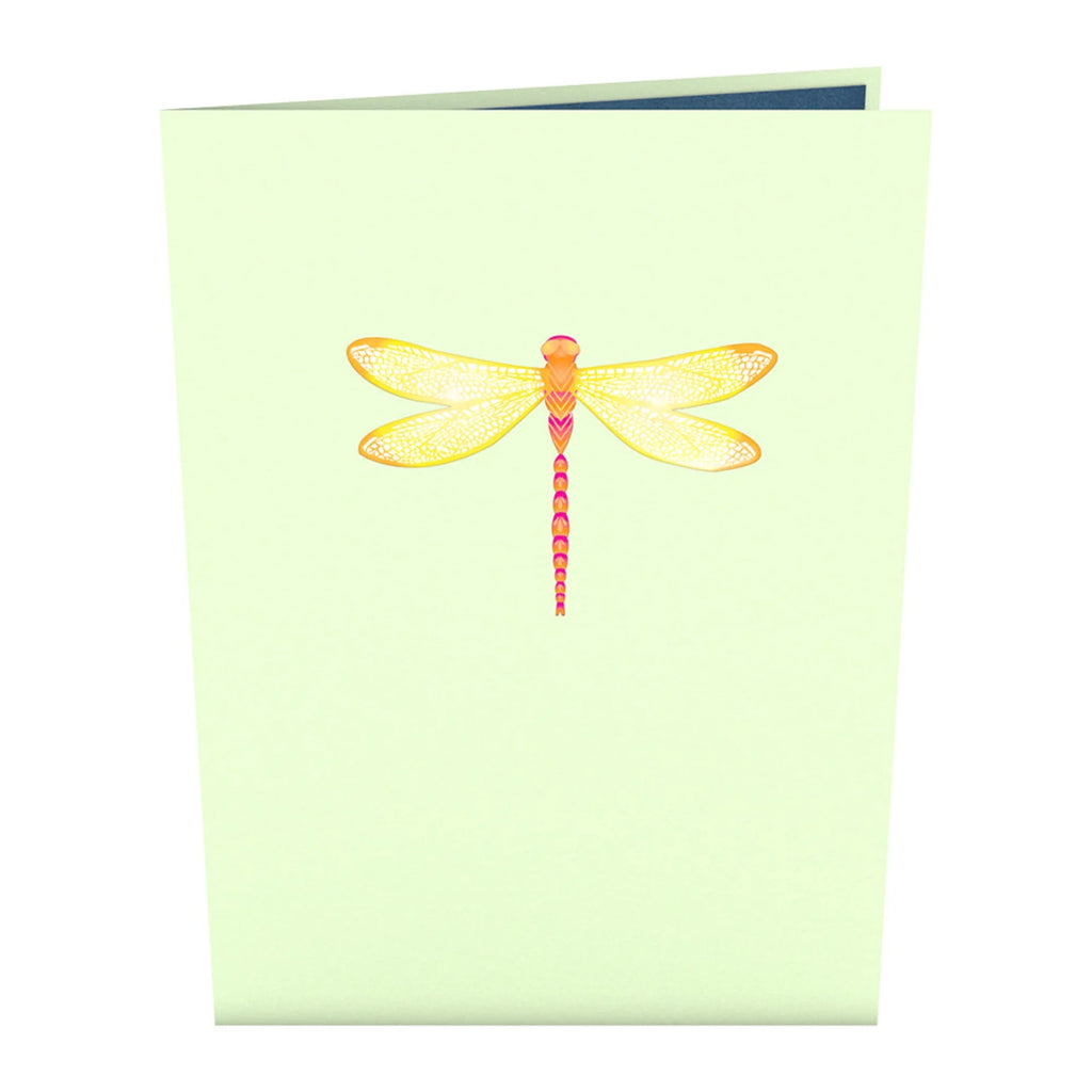 Dragonfly on Water Lily 3D Pop Up Card Front