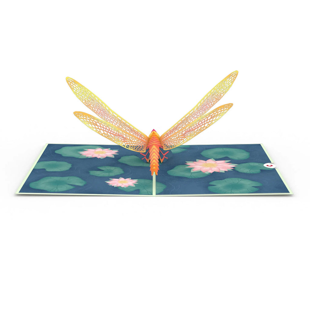 Dragonfly on Water Lily 3D Pop Up Card