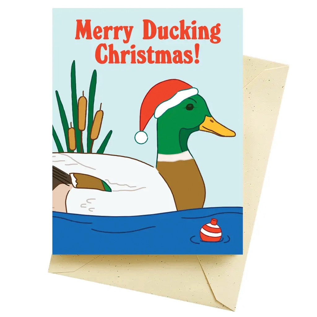 Ducking Xmas Holiday Card.