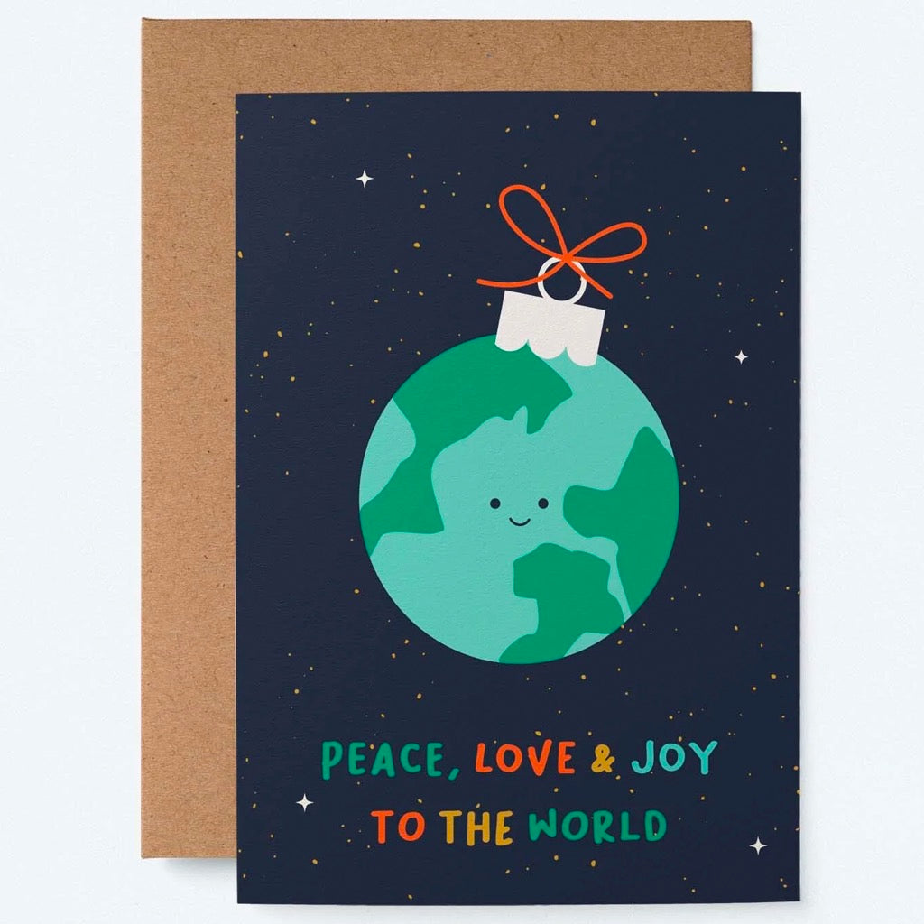 Earth as Ornament Ball Holiday Card