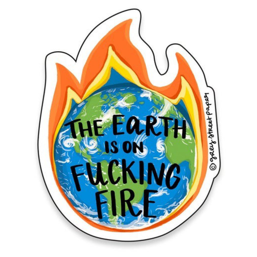 Earth on Fg Fire Sticker