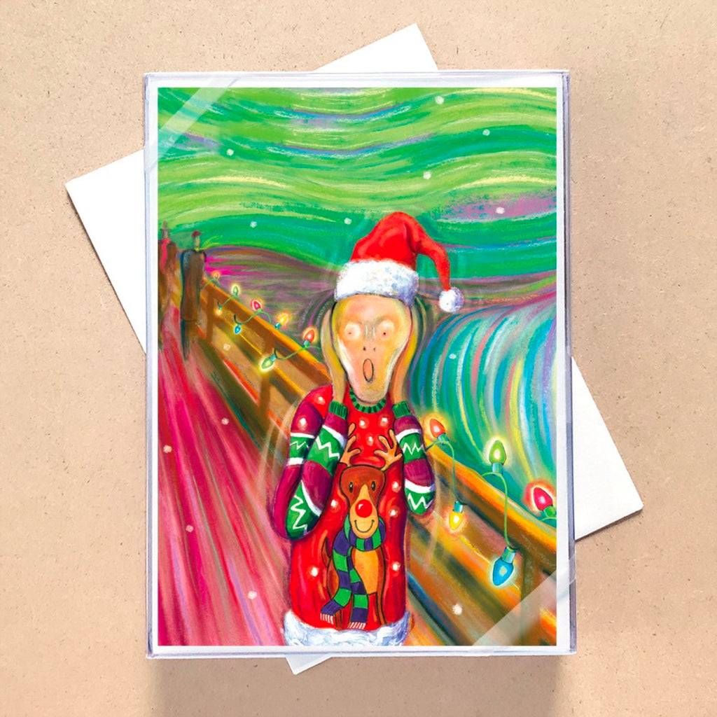 Edvard Munch The Scream Boxed Holiday Cards packaging.