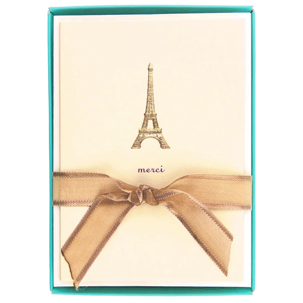 Eiffel Tower Thank You Petite Boxed Cards.