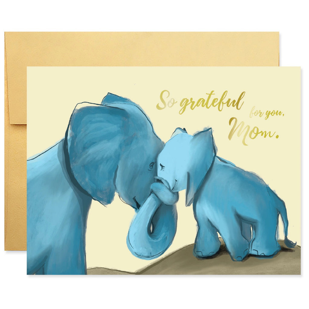 Elephants Grateful for Mom Card.