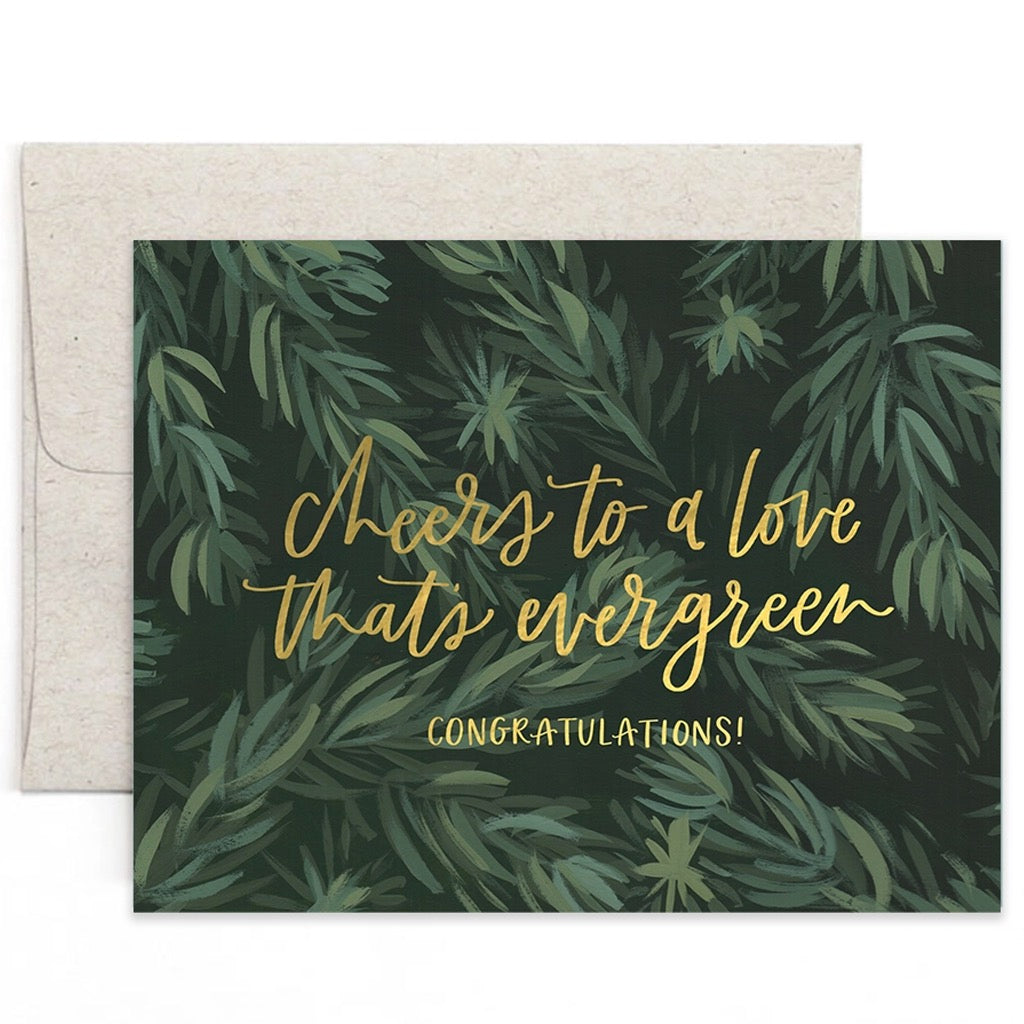 Evergreen Wedding Card