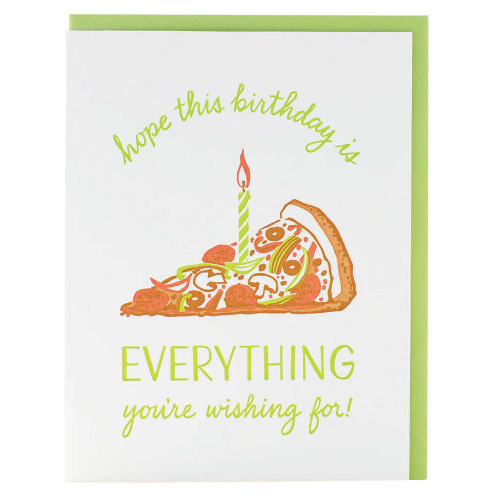 Everything Pizza Birthday Card.