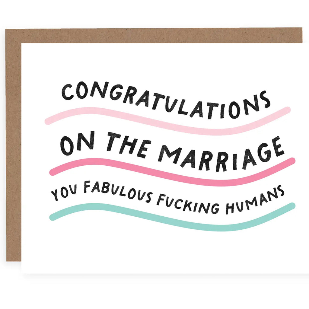 Fabulous Fucking Humans Wedding Card.