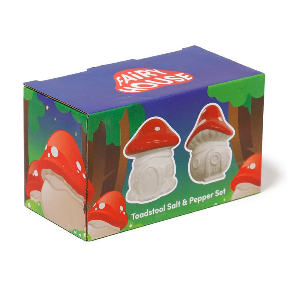 Fairy Toadstool House Salt & Pepper Set packaging.