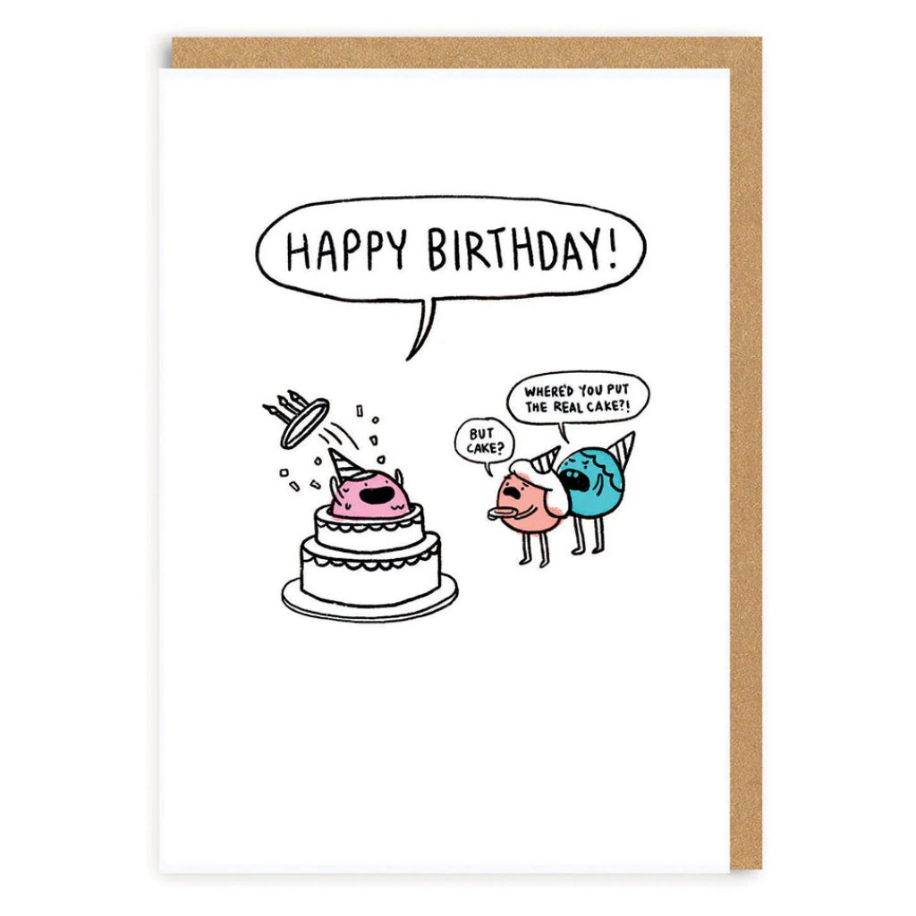 Fake Cake Birthday Card.