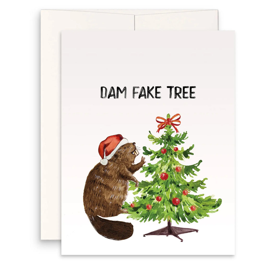 Fake Tree Beaver Holiday Card