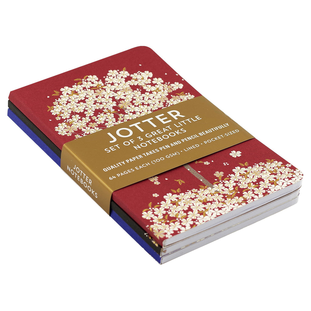 Falling Blossoms Jotter Notebooks 3 Pack Packaging
