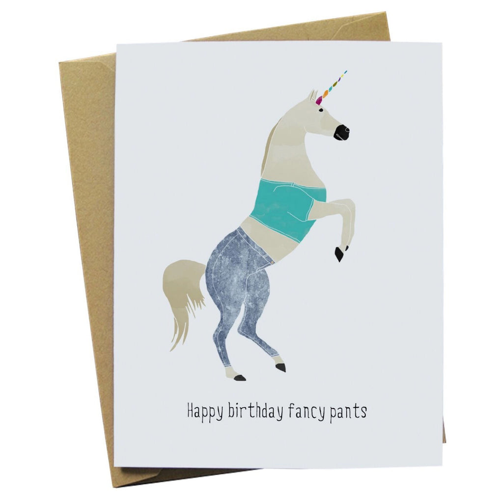 Fancy Pants Unicorn Birthday Card