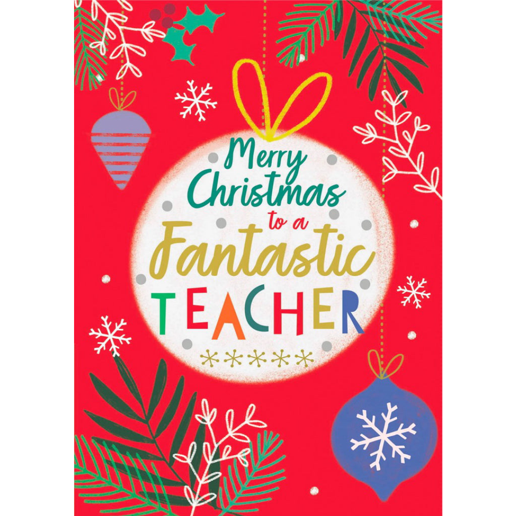Fantastic Teacher Christmas Card.