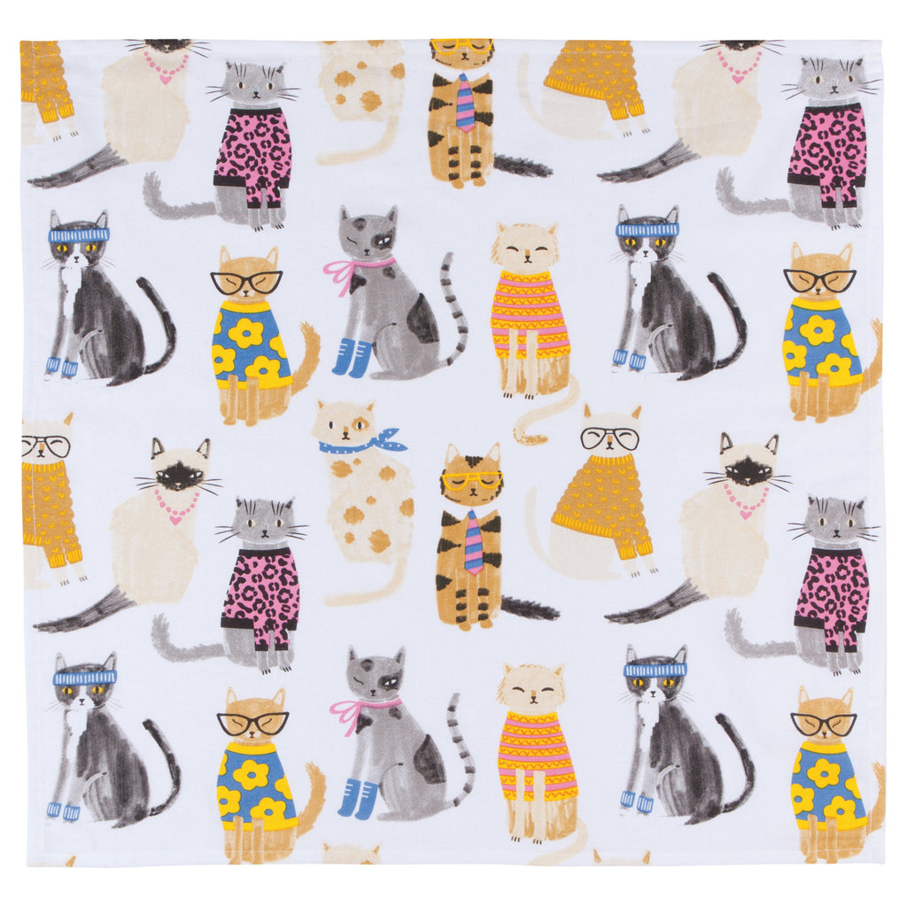 Feline Fine Floursack Tea Towels Set of 2 with more cats
