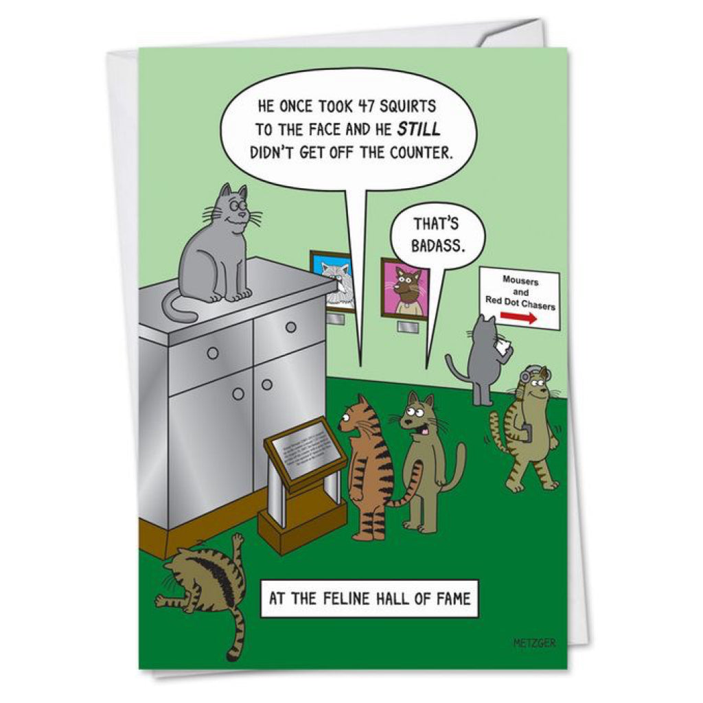 Feline Hall Of Fame Birthday Card is one of Nobelworks funny cat birthday cards.