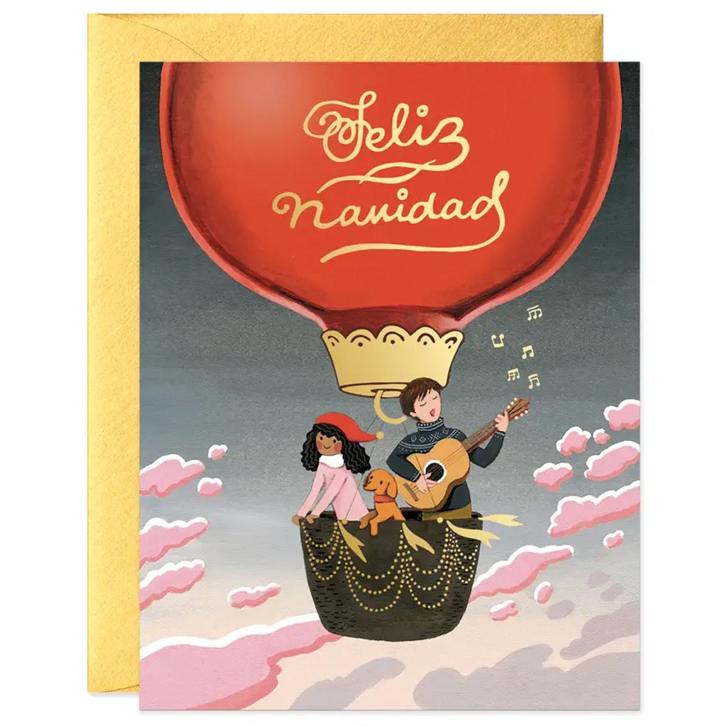 Feliz Navidad Balloon Card.