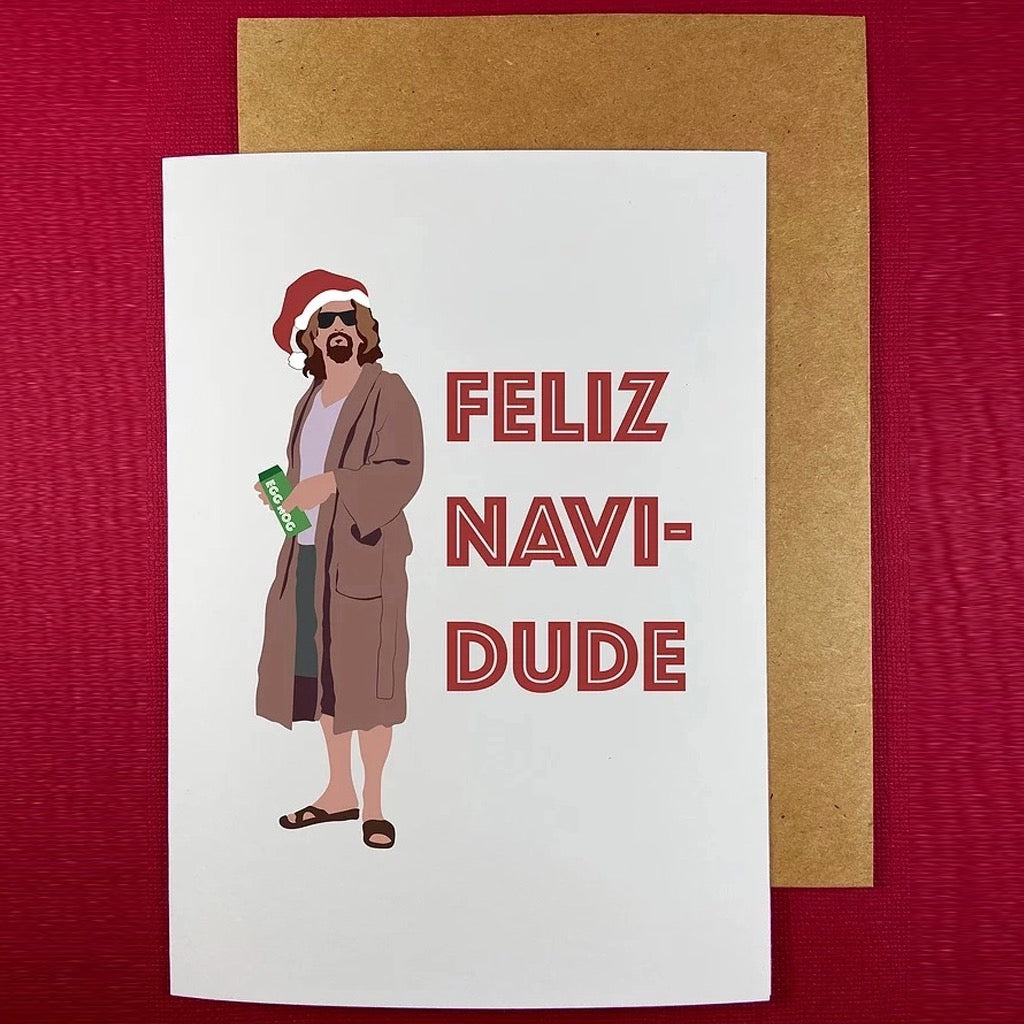 Feliz Navidude The Dude Holiday Card   
