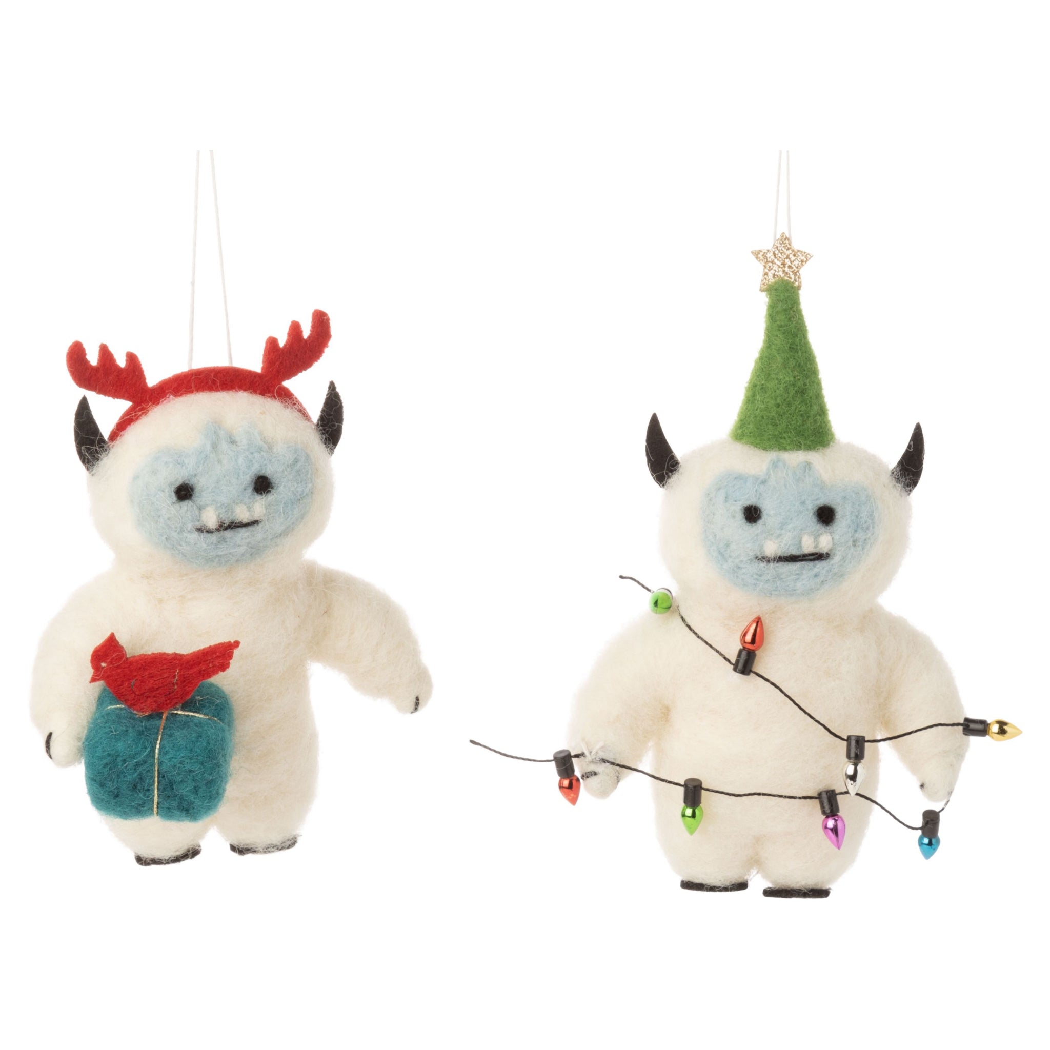 Yeti Felt Baubles - West Elm UK