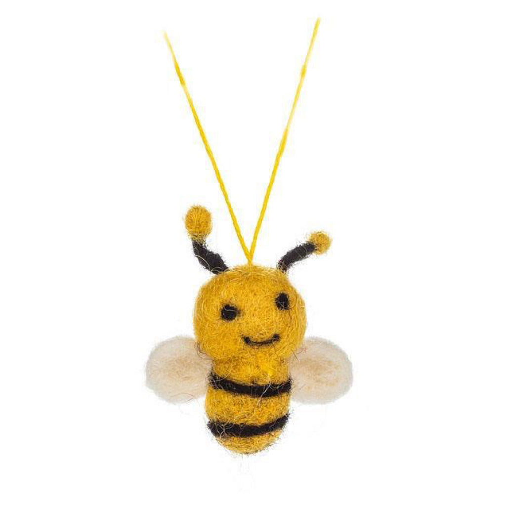 Felted Mini Queen Bee Ornament.