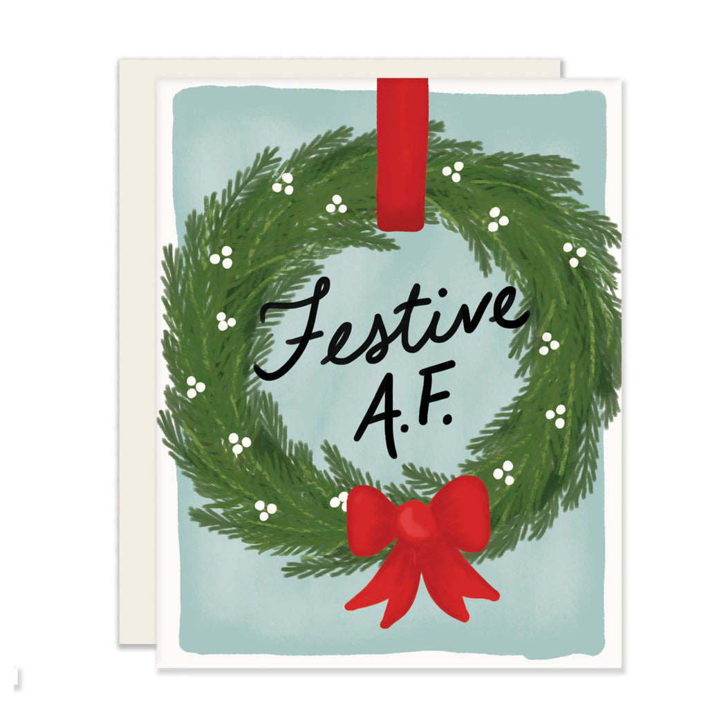Festive AF Wreath Card