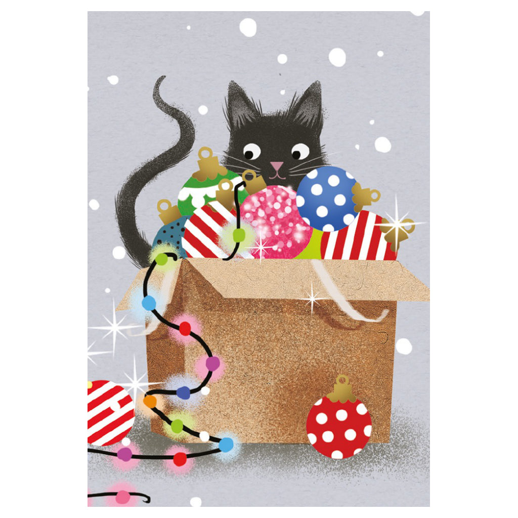 Festive Animals Cube Box Holiday Cards Cat