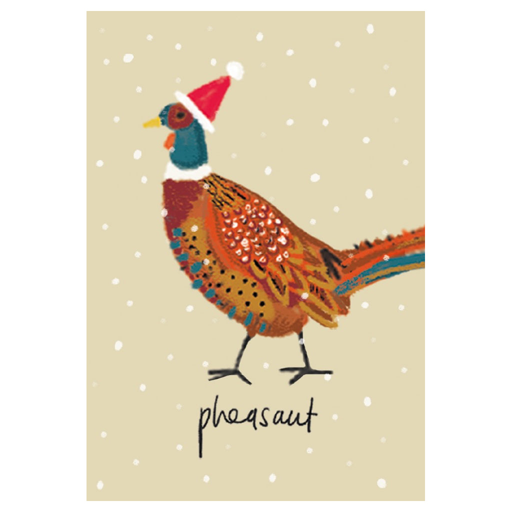Festive Birds Cube Box Holiday Cards Pheasant