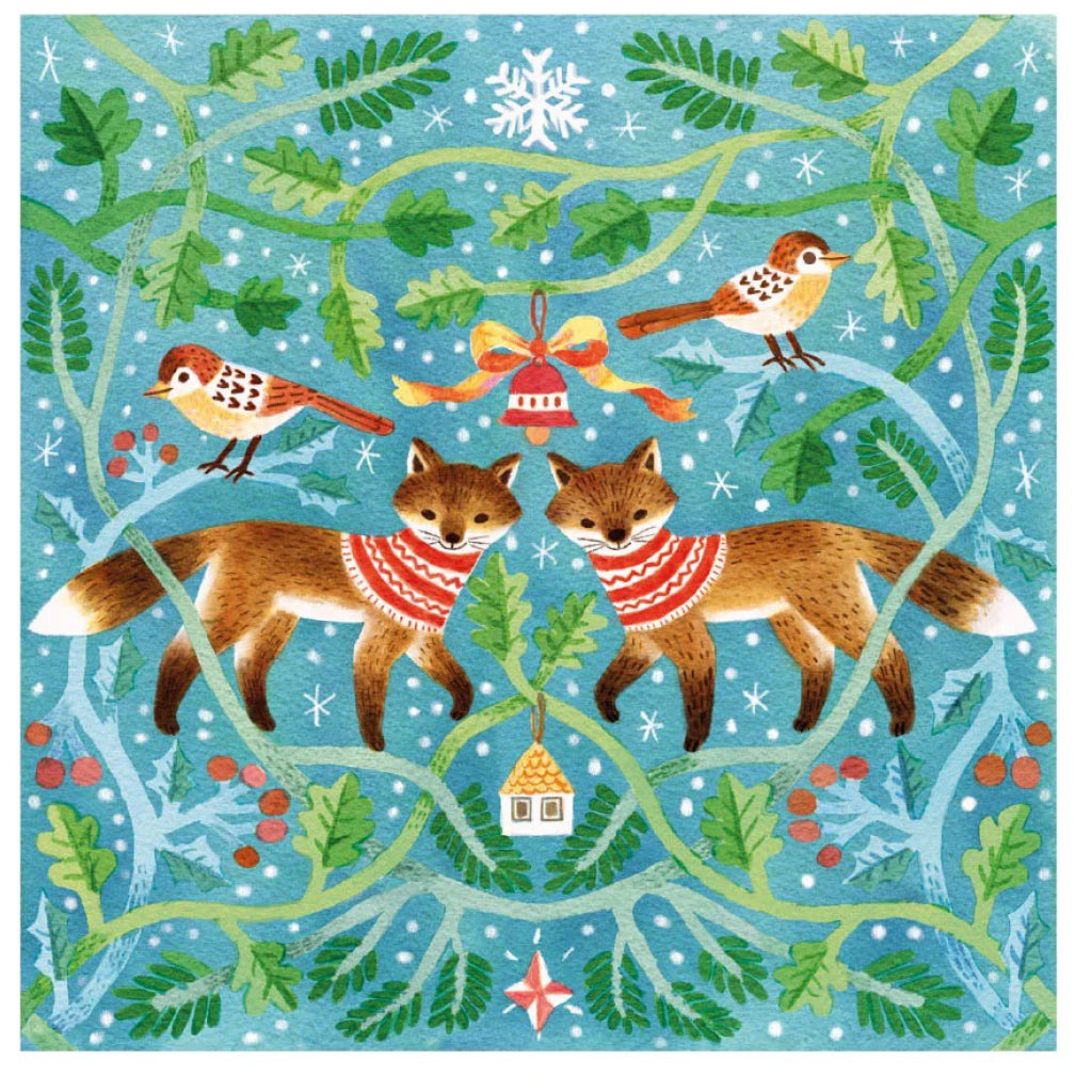 Festive Foxes Pack Of Christmas Cards.