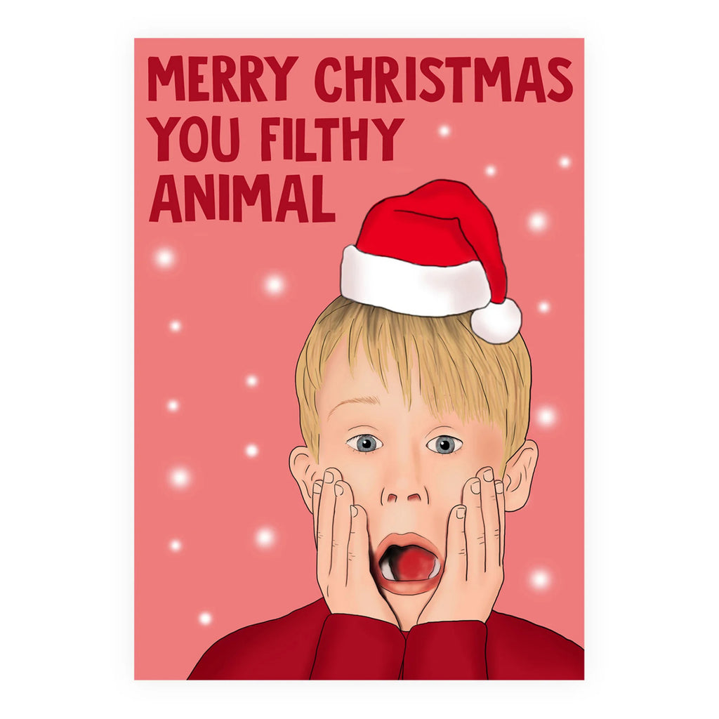 Filthy Animal Home Alone Christmas Card