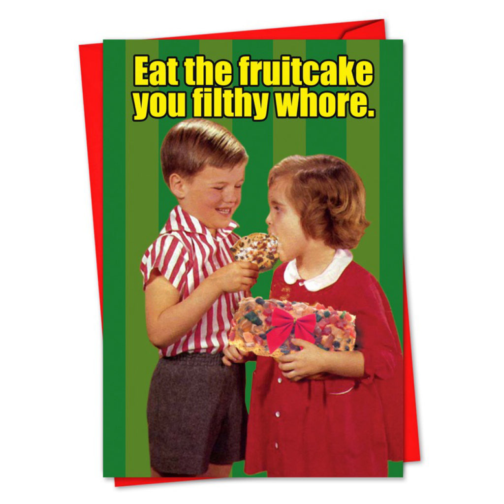 child whore Filthy Whore Fruitcake Card