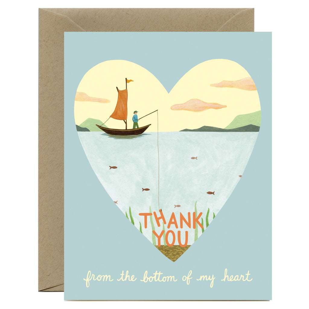 Fishing Bottom Of My Heart Thanks Card