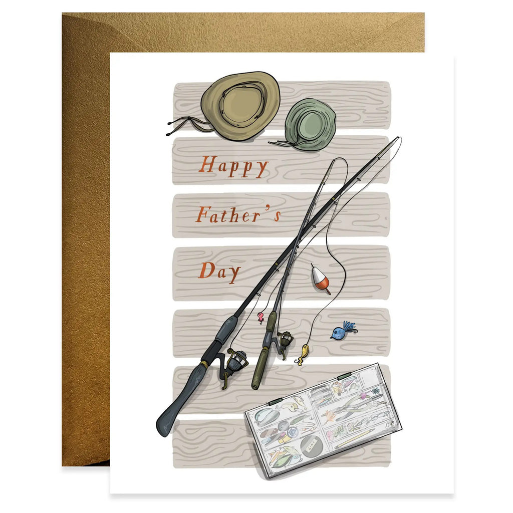 Fishing Rods On Dock Fathers Day Card