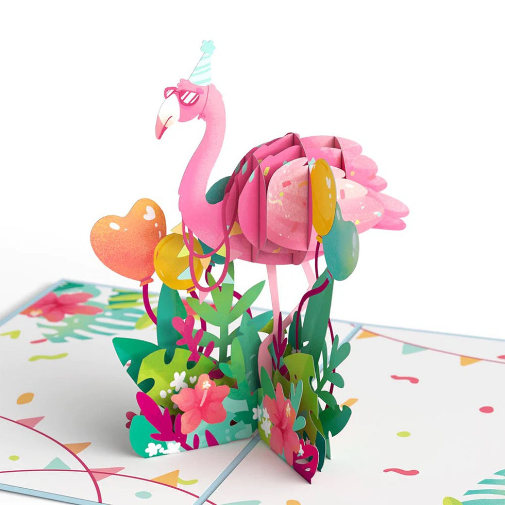 Flamazing Birthday Flamingo Pop-Up Card.