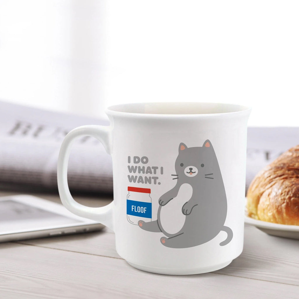 Floof Cat Say Anything Mug On Desk