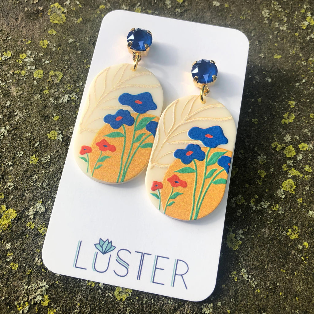 Floral Acrylic Lightweight Statement Earrings